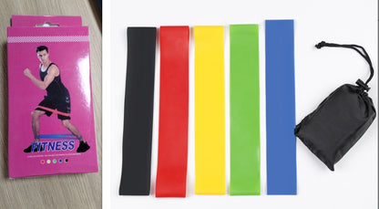 Rainbow Bands – Set 5 Fasce Elastiche Yoga a Resistenza Graduata