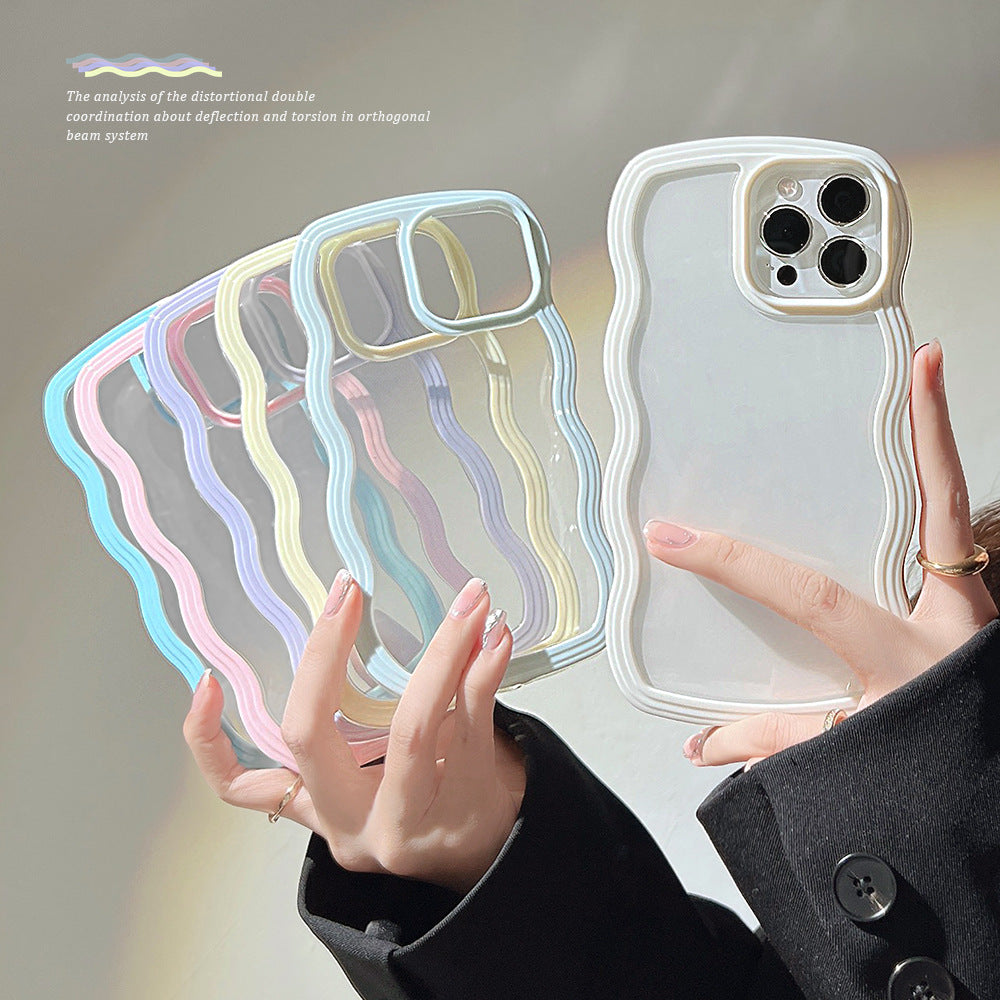 Candy-Wave: Custodia con Bordo Ondulato (Iphone 13 / 13 Pro / 13 Pro Max / 14 / 14 Plus / 14 Pro / 14 Pro Max)