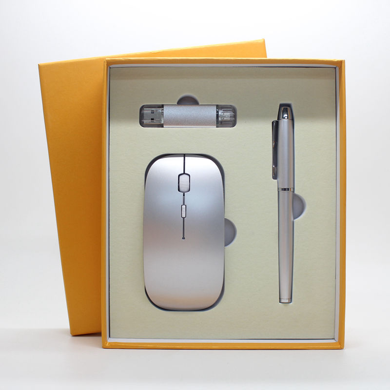 Set Business Executive 3-in-1: Mouse Wireless + Penna + Chiavetta USB (2.4GB / 4GB / 8GB / 16GB)