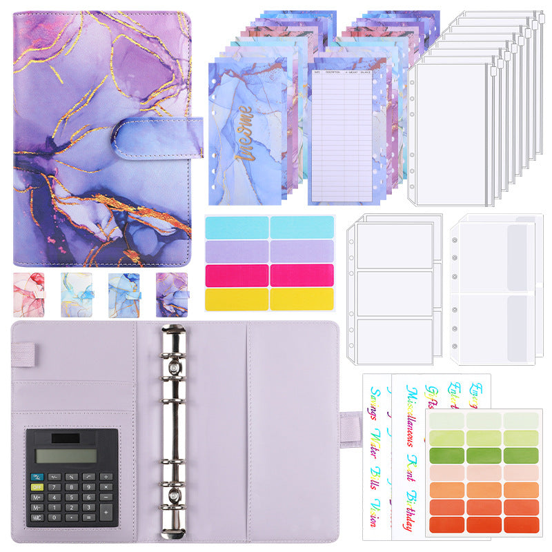 Business Planner A6 in Pelle (6 Fori + Calcolatrice)
