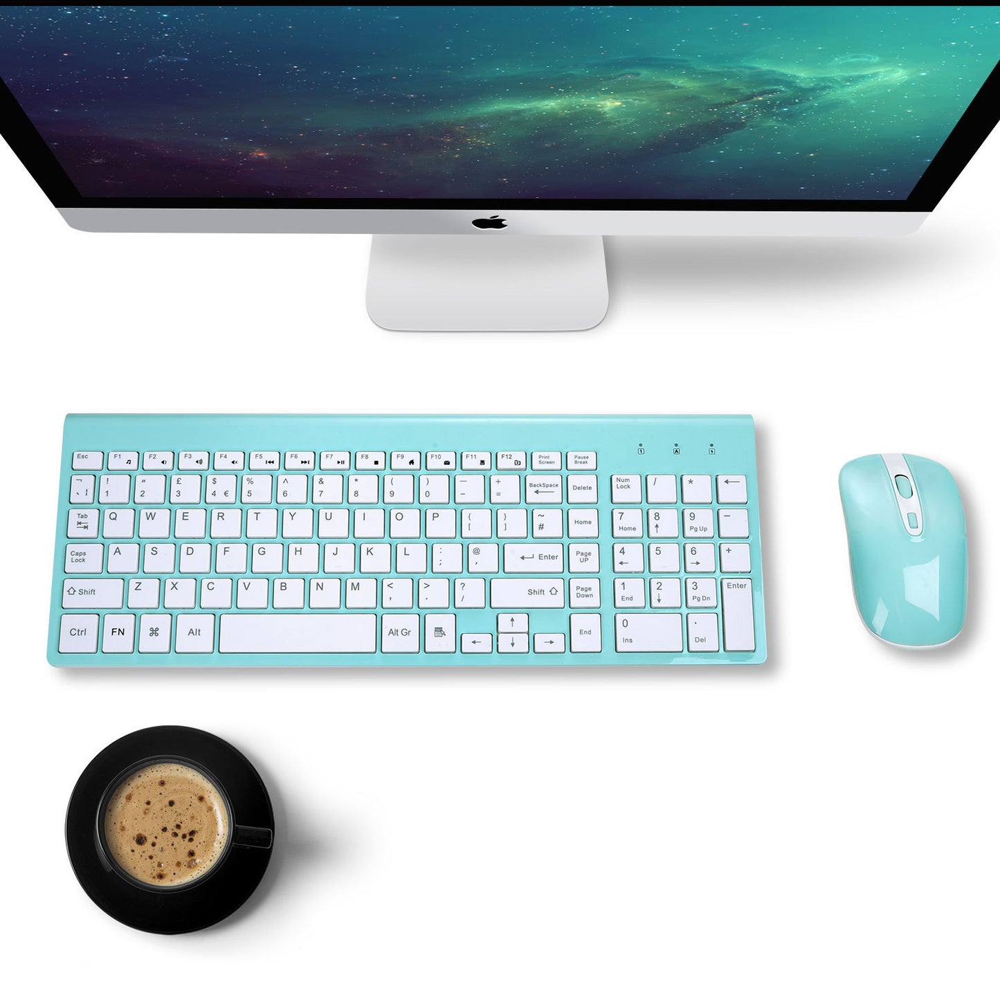 Set Wireless Keyboard & Mouse Slim - Design Moderno 2.4G