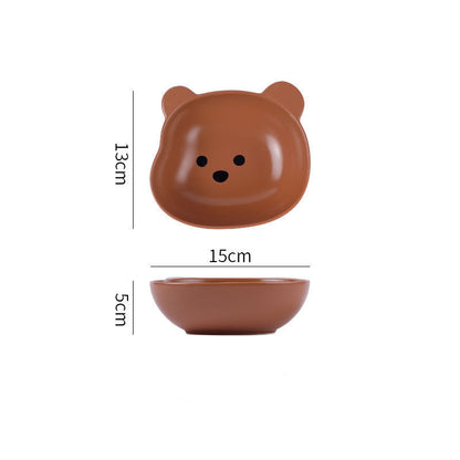 Cute Bear Plate – Piatto e Tazza a Forma di Orsetto Cartoon