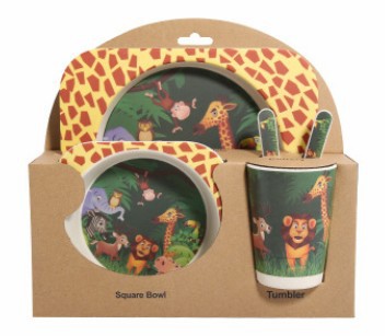 Eco-Bambù Kids Set – Set pappa 5 pezzi in fibra di bambù