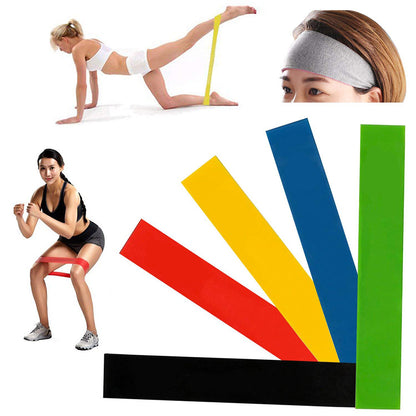 Rainbow Bands – Set 5 Fasce Elastiche Yoga a Resistenza Graduata