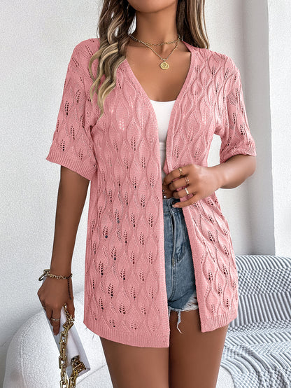 Cardigan Traforato Motivo Foglia (S-XL)