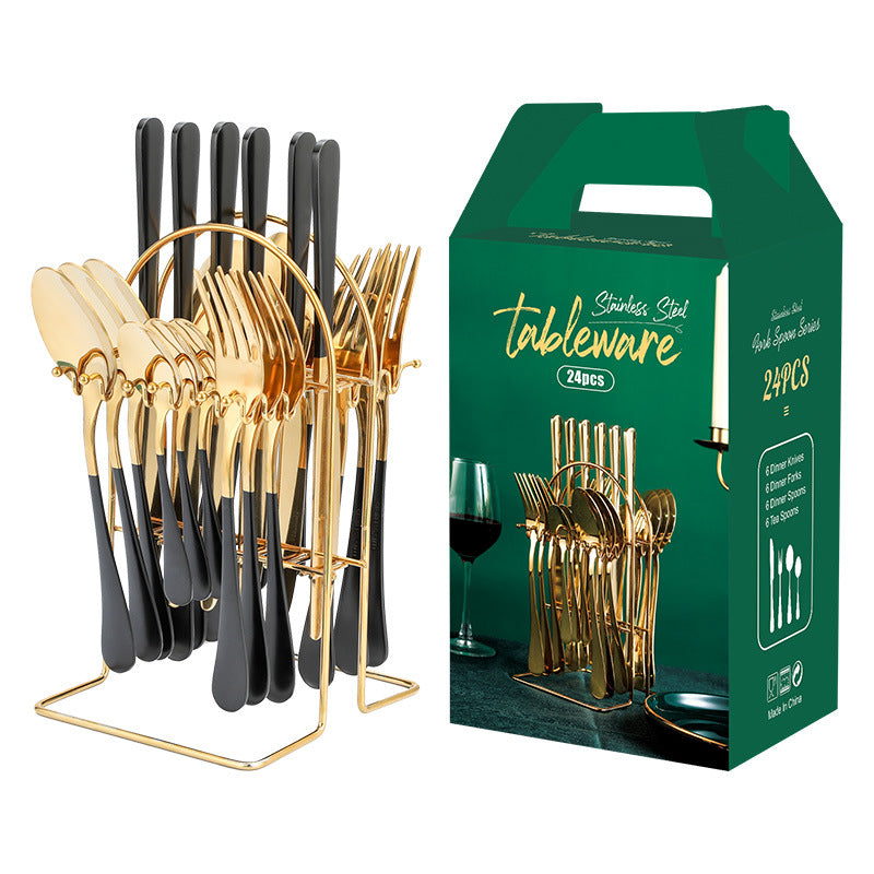 Chroma Luxe - Set Posate 24 Pezzi in Acciaio e Smalto