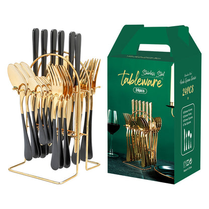 Chroma Luxe - Set Posate 24 Pezzi in Acciaio e Smalto