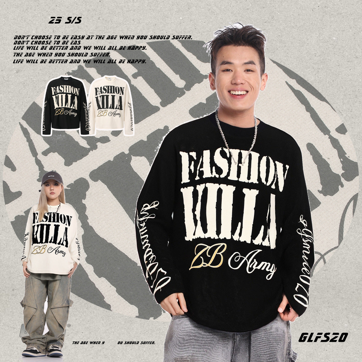Felpa con Scritte – Felpa a Maniche Lunghe (M-XL)
