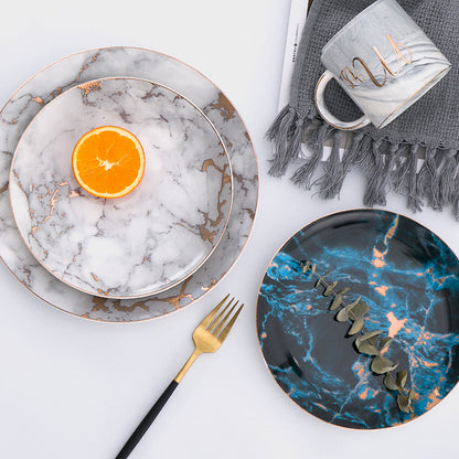 Set Piatti Orientali Nile - Marmo & Oro Blue Ocean