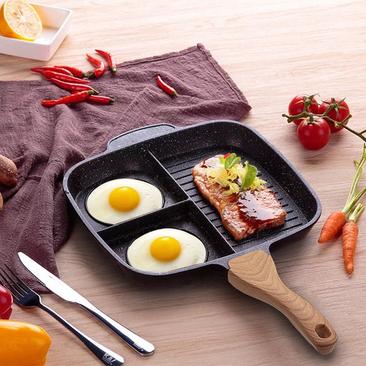 Maifan Stone Steak Pan – Padella Professionale Antiaderente per Bistecche e Uova