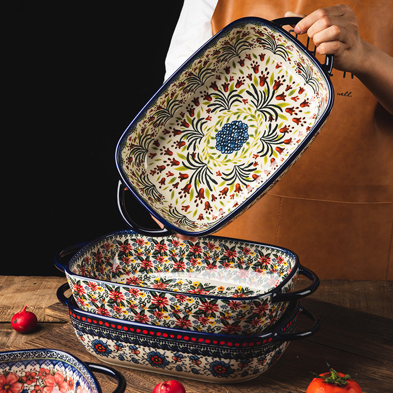 Geometric Ceramic Plate – Piatto Rettangolare Moderno