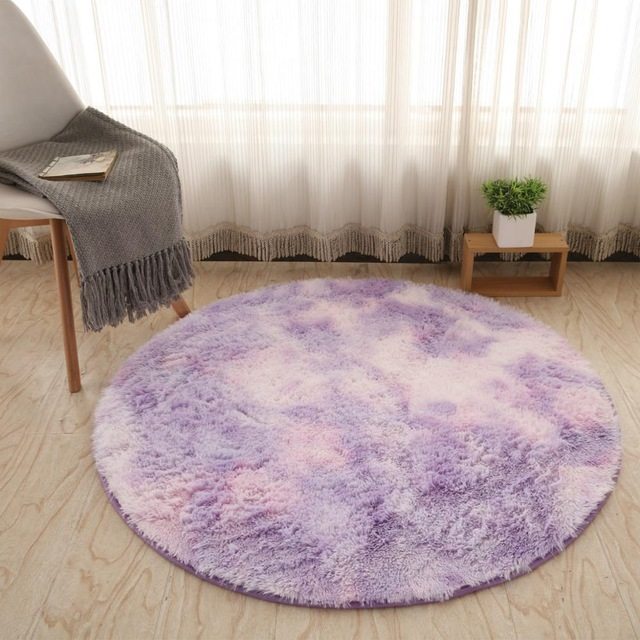 Faux Fur Long Shag Rug – Tappeto Rotondo a Pelo Lungo in Pelliccia Sintetica