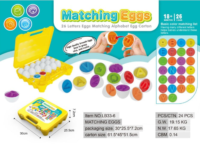 Smart Eggs Match – Set Uova Educative per l'Apprendimento delle Forme