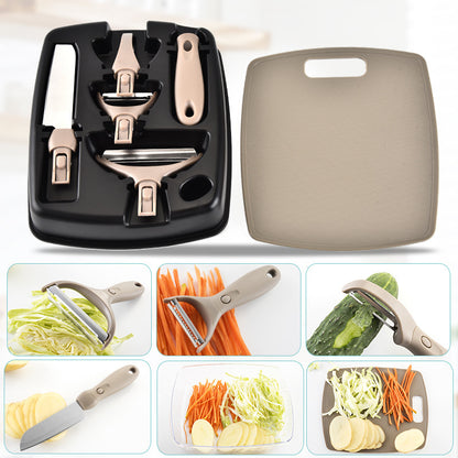 Kit Chef Smart 5-in-1: Tagliere e Utensili Salva-Spazio