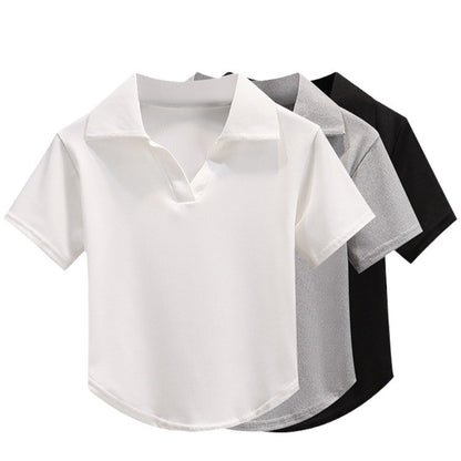 Top Scollo a Revers (Stile Polo) (S-XL)