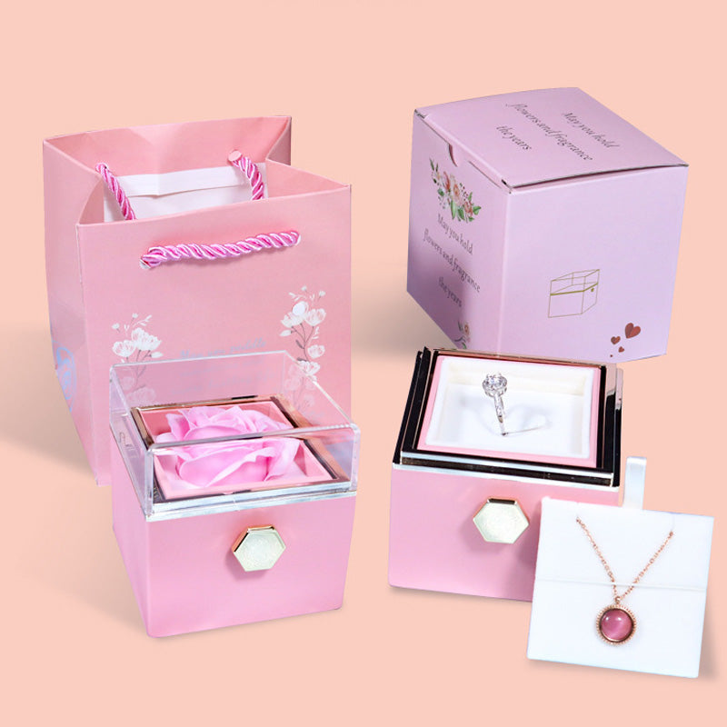 Gift Box with Jewel embellished with an eternal rose