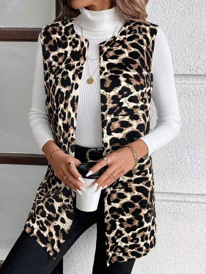 Giacca Casual Stampa Leopardata (S-2XL)