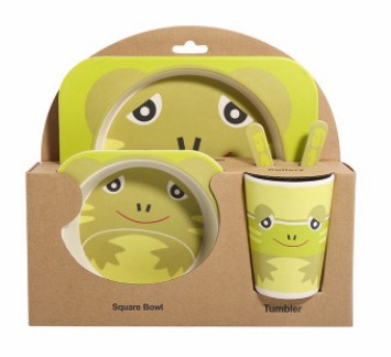 Eco-Bambù Kids Set – Set pappa 5 pezzi in fibra di bambù