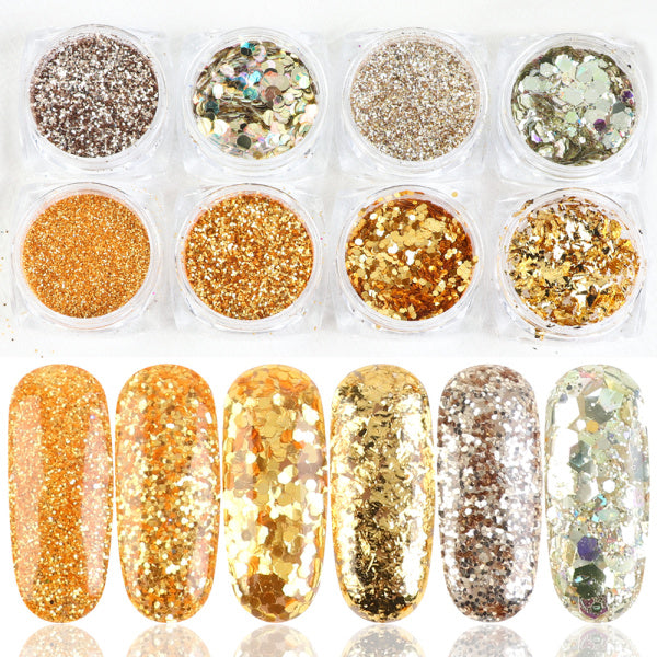 8 Scatole Mix Polvere Glitterata