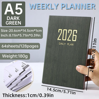 Agenda Settimanale Slim in Pelle A5