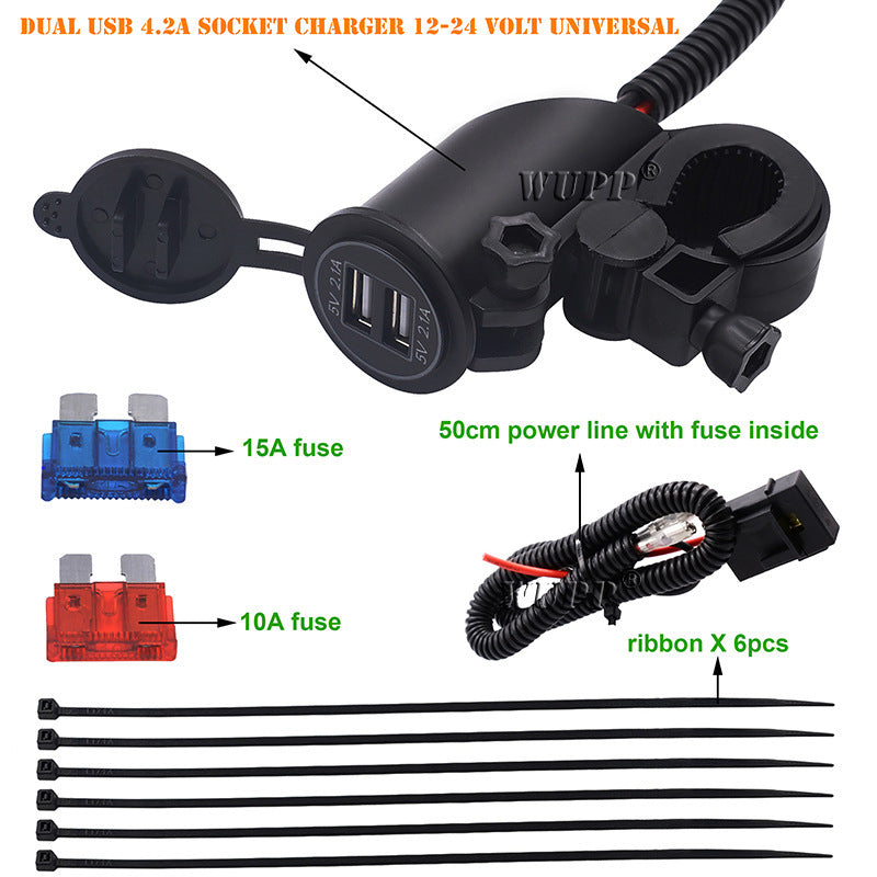 Caricatore USB Doppio 4.2A Universale (Moto & ATV)