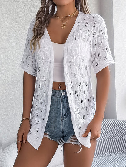 Cardigan Traforato Motivo Foglia (S-XL)