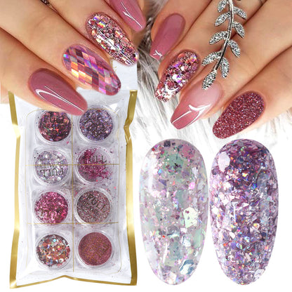 8 Scatole Mix Polvere Glitterata