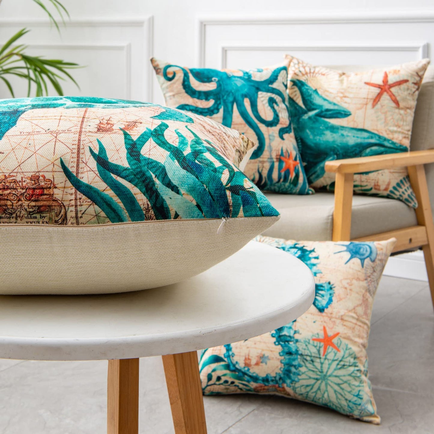 Ocean Turtle Print – Federa Decorativa con Stampa Tartaruga Marina