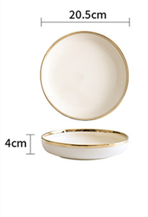 Nile Gold Rim - Porcellana Bianca e Oro