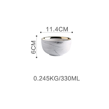 Set Piatti con Texture Marmo Moderno