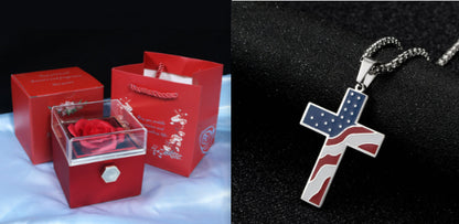 Gift Box with Jewel embellished with an eternal rose