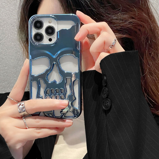Skull-Gold Luxury: Cover Teschio 3D Metal (Iphone 13-14-15-16 / 14-15-16 Plus / 13-14-15-16 Pro / 13-14-15-16 Pro Max