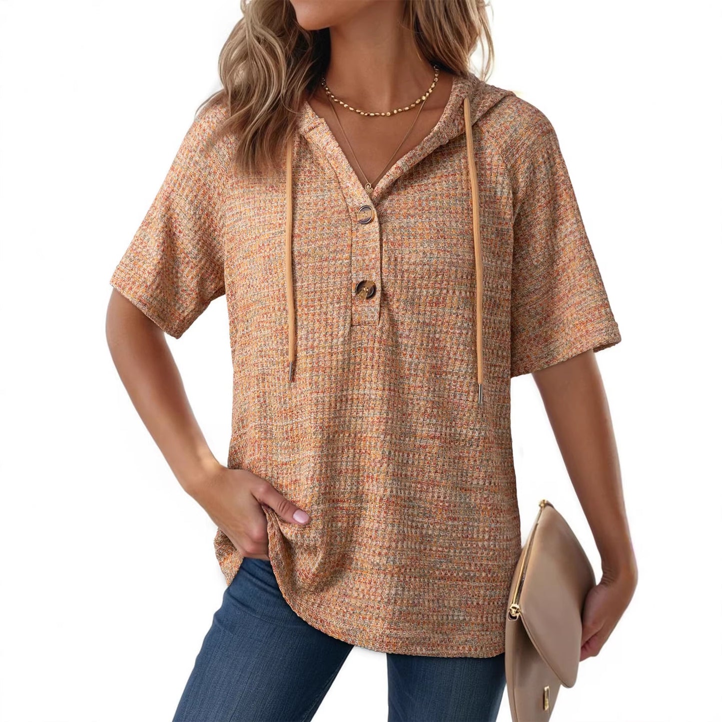 Hoodie Honeycomb V-Neck (S-2XL)