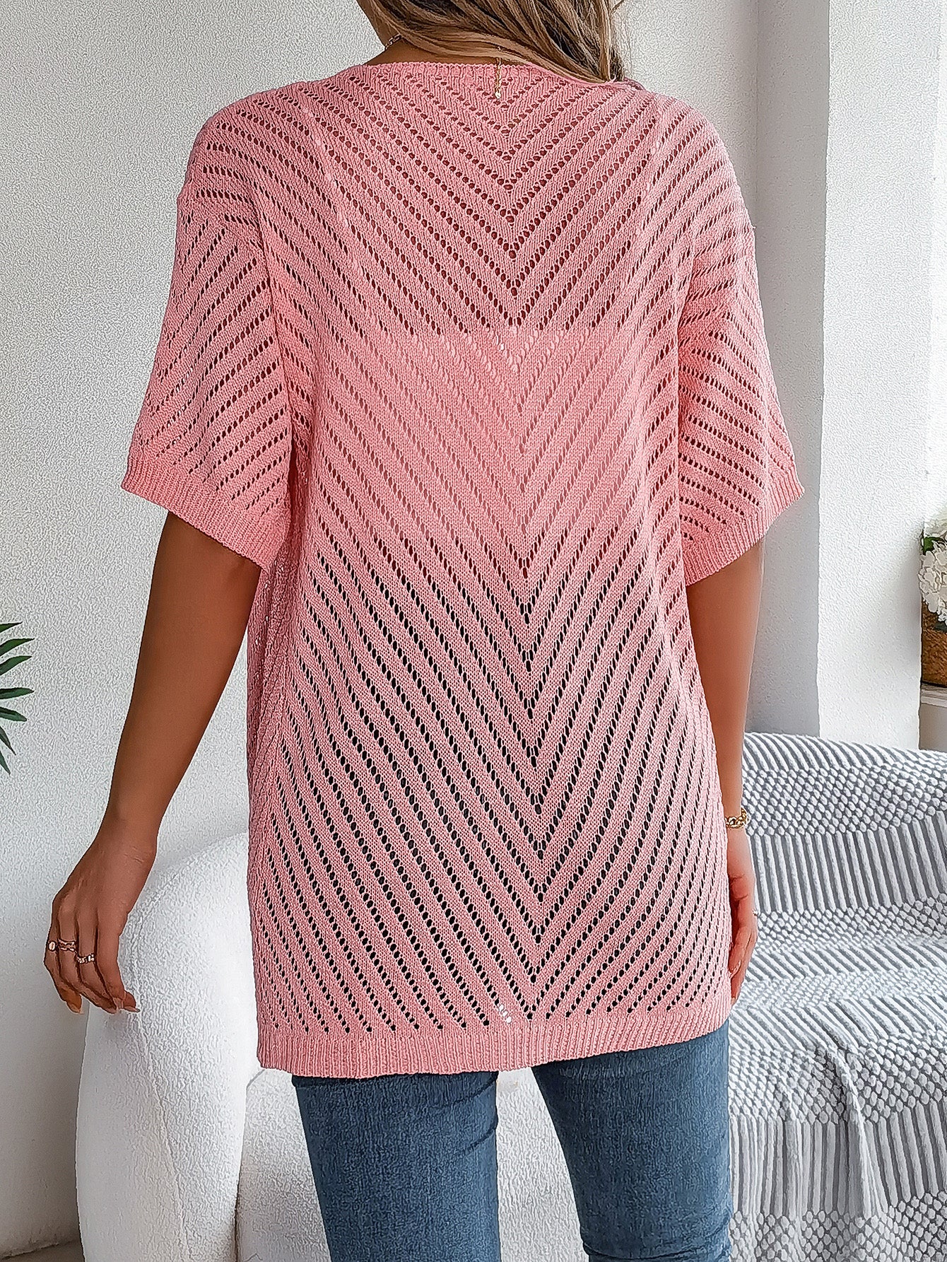Cardigan Righe Verticali Traforate (S-2XL)