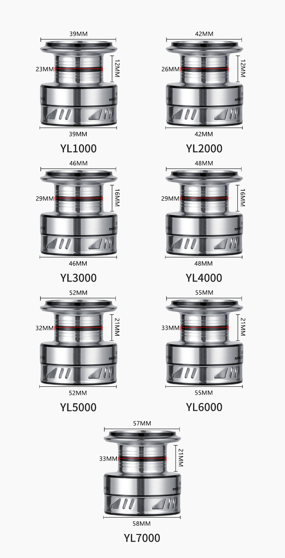 Billings - Mulinello da Spinning YL Bearings - Full Metal Body | 10-12-14-16kg Drag Power