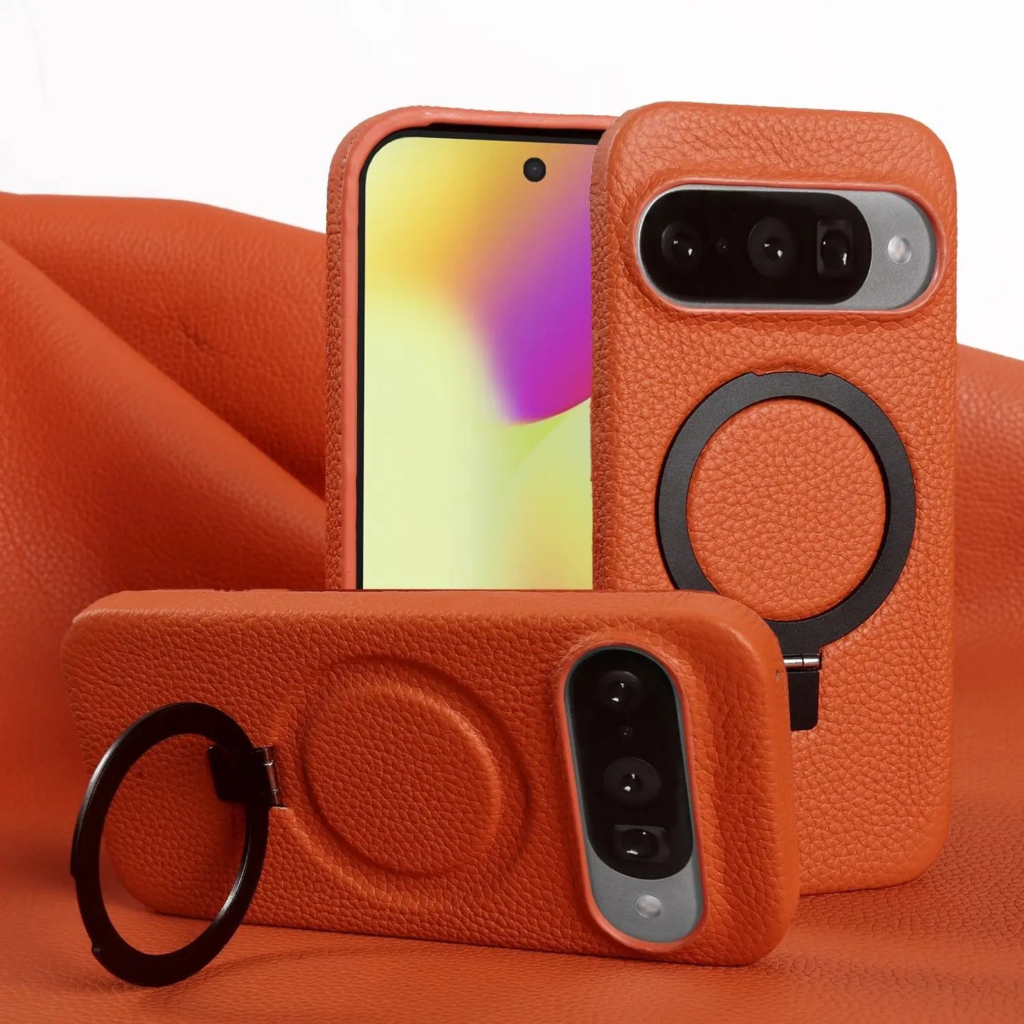 Cover Vera Pelle con Anello (Google Pixel 10 Pro/9Pro/8A/7Pro/6pro/5A)