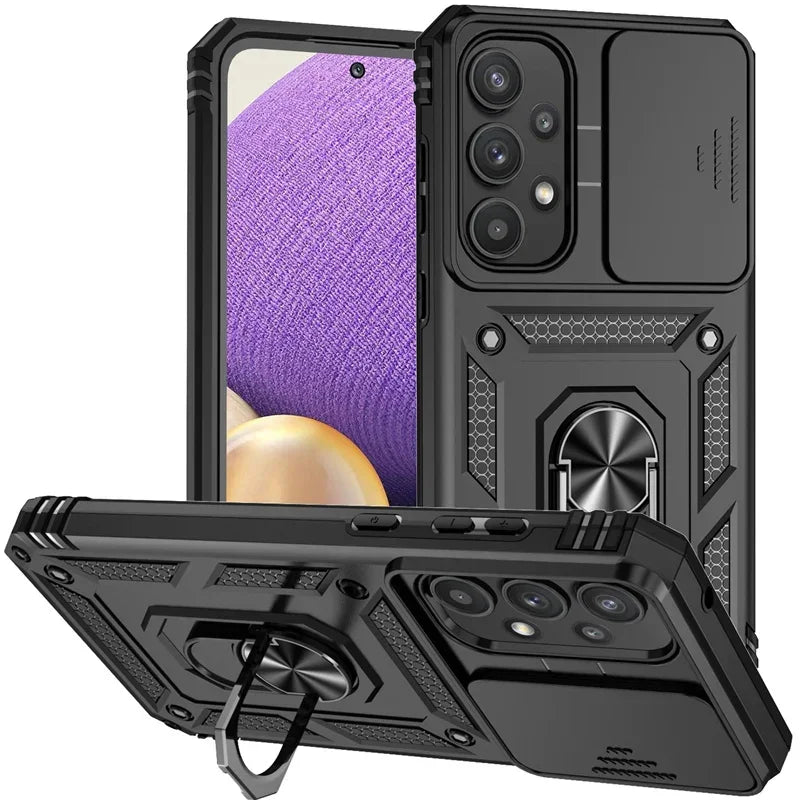Cover Titan Ring Armor (Ring Holder & Lens Protect) (Samsung Galaxy S25FE/S25Edge/A17/A07/A56/A26/A36/A16/A06/S25FE)