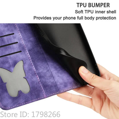 Cover Portafoglio Butterfly/Cat (Google 10/9A/8A/7A/6A/6/7/8/9/10 Pro XL)
