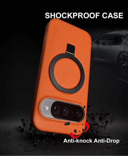 Cover Vera Pelle con Anello (Google Pixel 10 Pro/9Pro/8A/7Pro/6pro/5A)