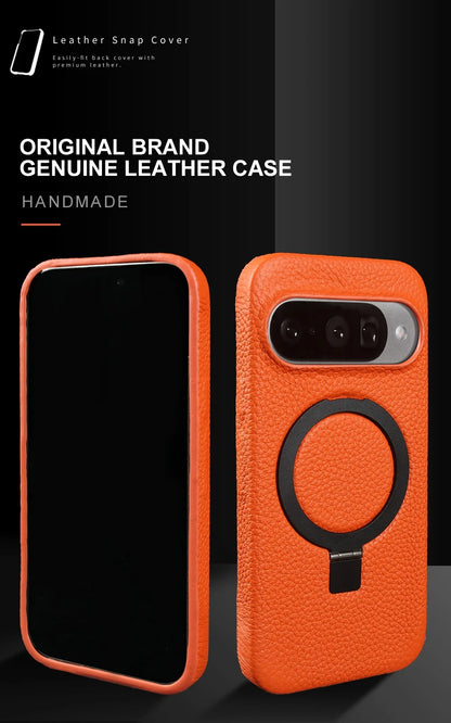Cover Vera Pelle con Anello (Google Pixel 10 Pro/9Pro/8A/7Pro/6pro/5A)