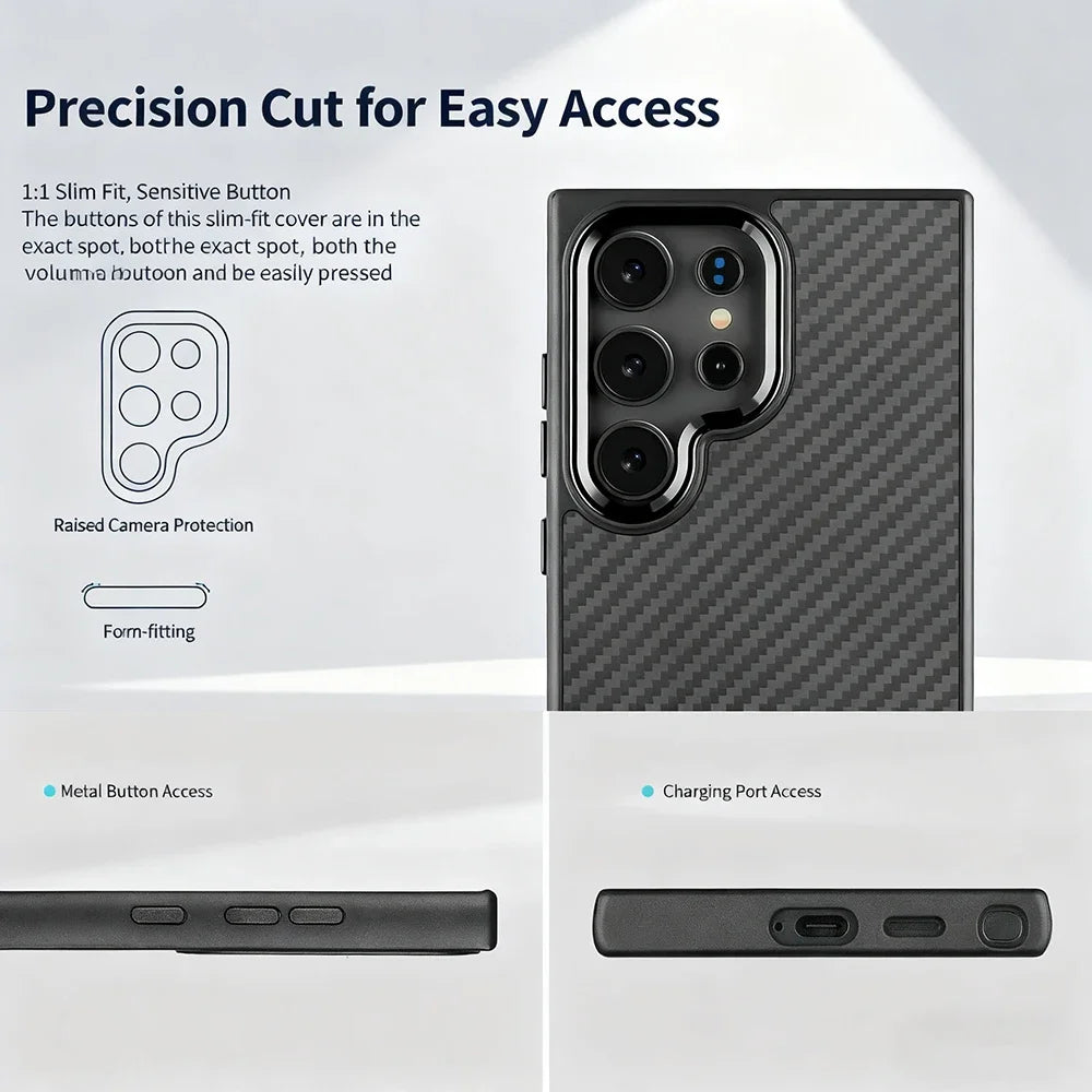 Cover Carbon MagSafe For Samsung Galaxy S26, S26 Ultra, S26+