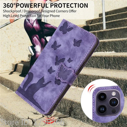 Cover Portafoglio Butterfly/Cat (Google 10/9A/8A/7A/6A/6/7/8/9/10 Pro XL)