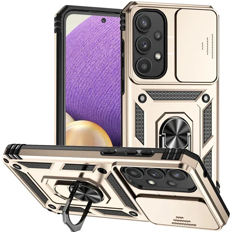Cover Titan Ring Armor (Ring Holder & Lens Protect) (Samsung Galaxy S25FE/S25Edge/A17/A07/A56/A26/A36/A16/A06/S25FE)
