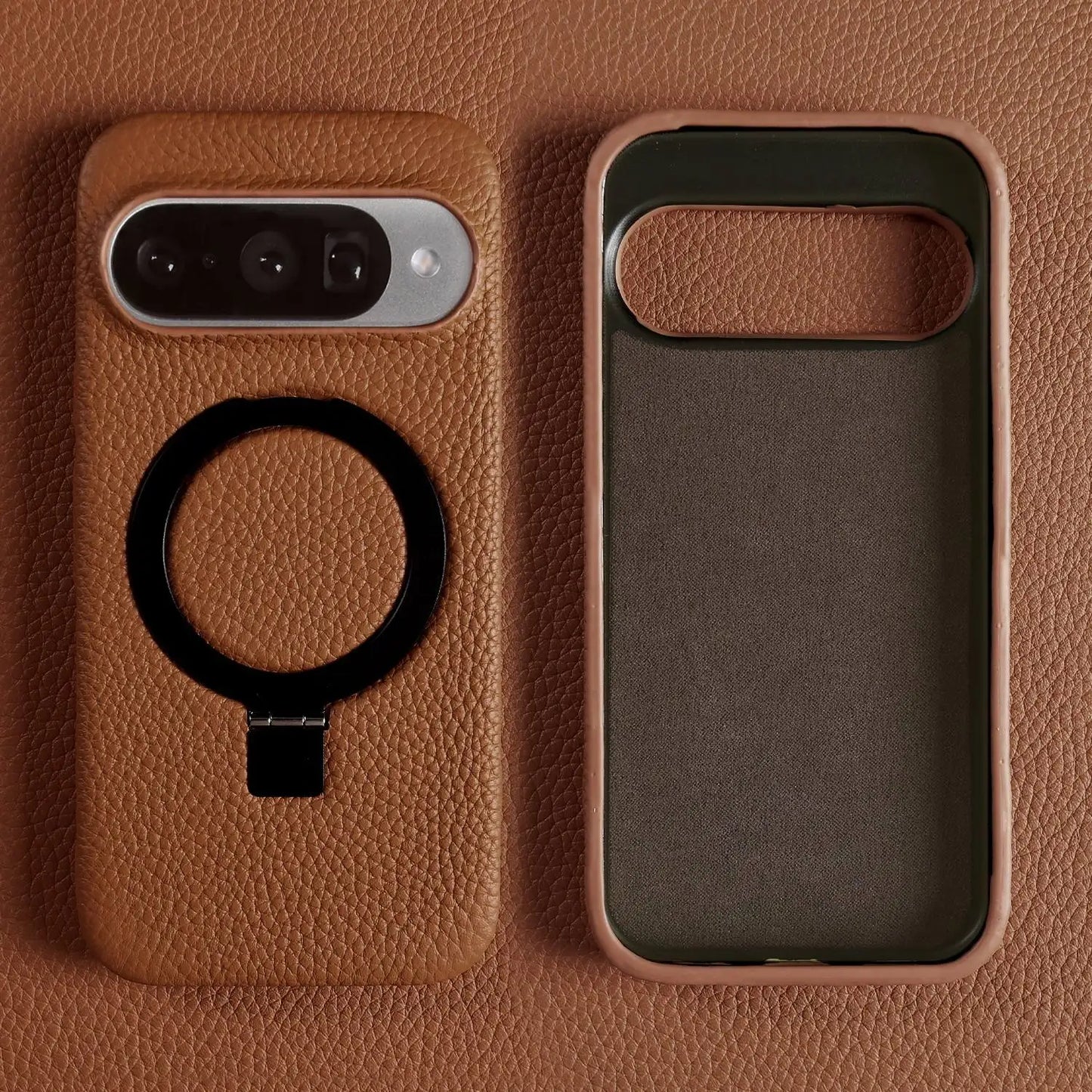 Cover Vera Pelle con Anello (Google Pixel 10 Pro/9Pro/8A/7Pro/6pro/5A)