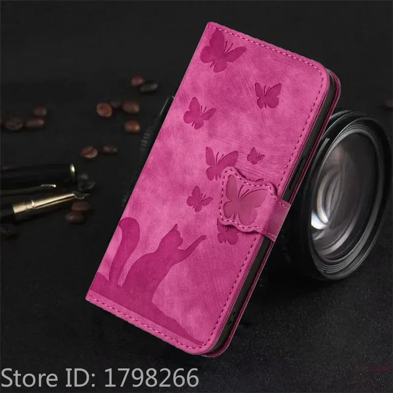 Cover Portafoglio Butterfly/Cat (Google 10/9A/8A/7A/6A/6/7/8/9/10 Pro XL)