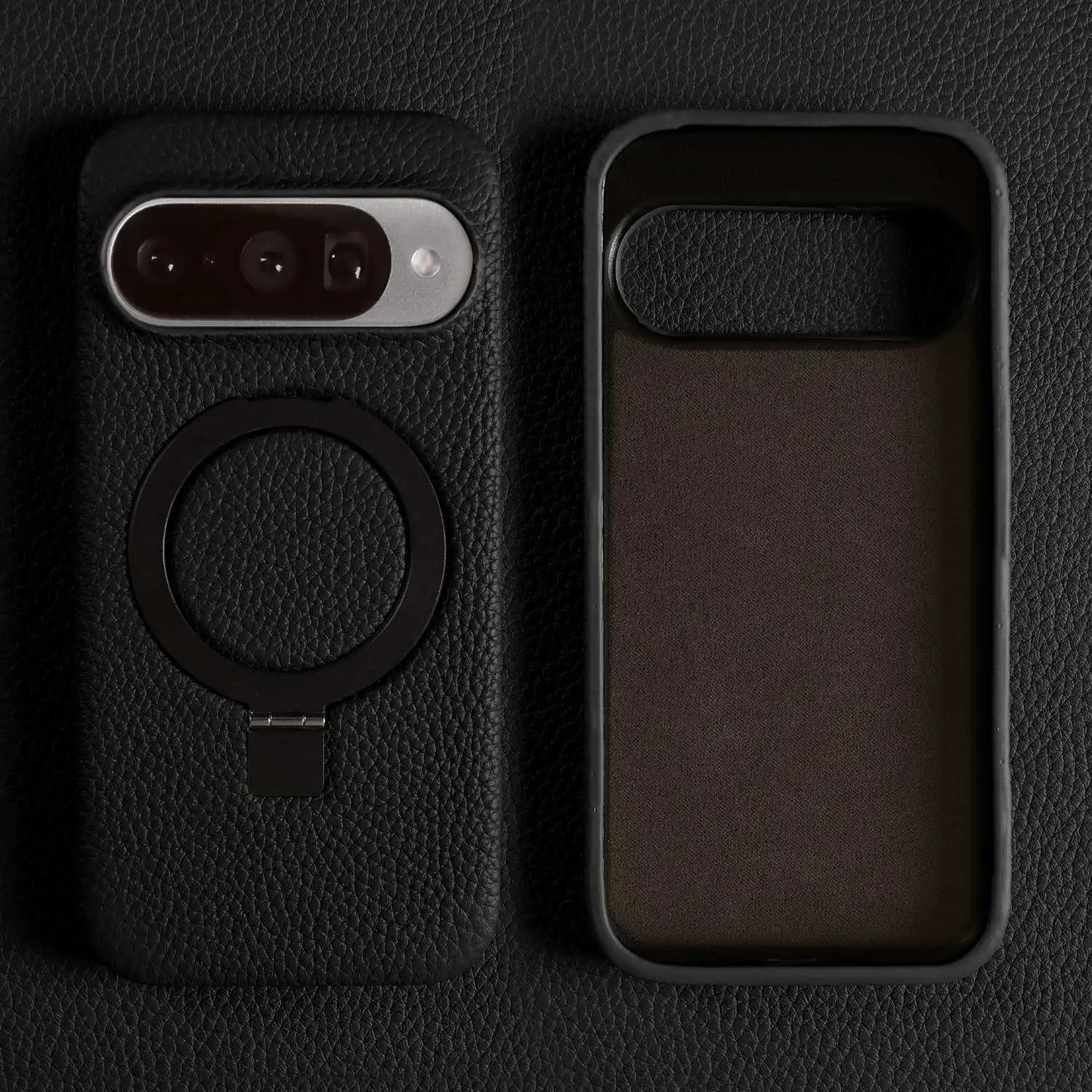 Cover Vera Pelle con Anello (Google Pixel 10 Pro/9Pro/8A/7Pro/6pro/5A)