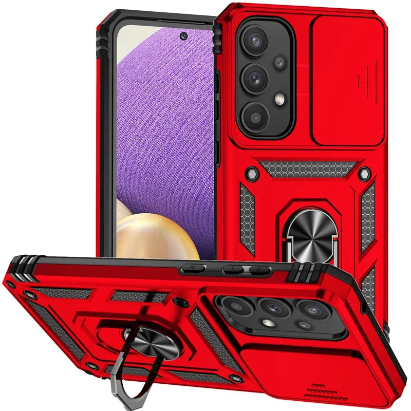Cover Titan Ring Armor (Ring Holder & Lens Protect) (Samsung Galaxy S25FE/S25Edge/A17/A07/A56/A26/A36/A16/A06/S25FE)