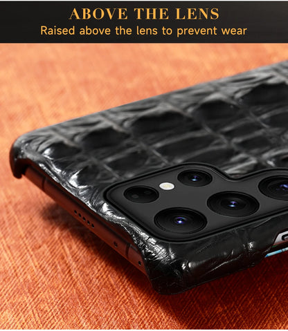 Cover Genuine Crocodile per Samsung Galaxy S26, S25, S24, S22, S21, S23, Ultra, Plus, S25Ultra, S24Ultra, A55