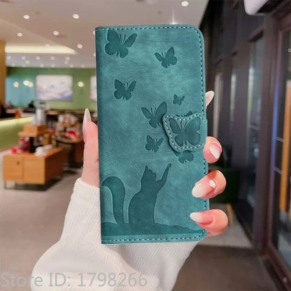 Cover Portafoglio Butterfly/Cat (Google 10/9A/8A/7A/6A/6/7/8/9/10 Pro XL)