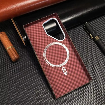 Cover Mag Carbon Alloy (MagSafe + Alloy Lens) (Samsung Galaxy S26Ultra/S26/S25/S24/S23/Ultra/Plus)